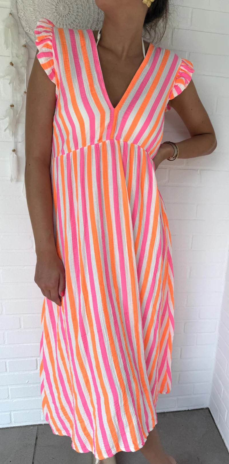 Kleid-Stripe Miusselin