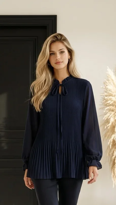 Bluse-Plissee double