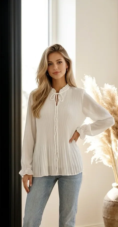 Bluse-Plissee double Bluse-Plissee double