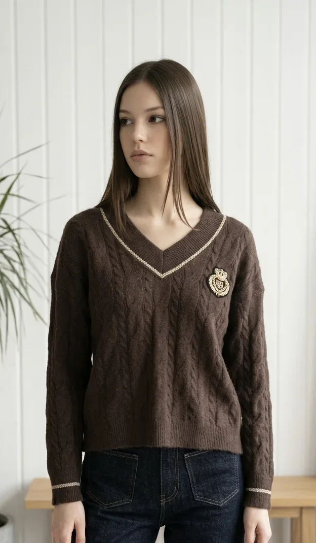 Pullover-Rose Long