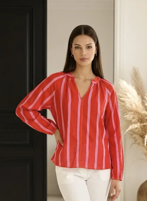 Bluse-Neondetails
