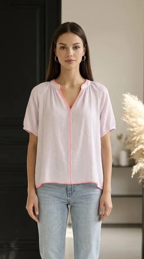 Bluse-Neondetails Bluse-Neondetails
