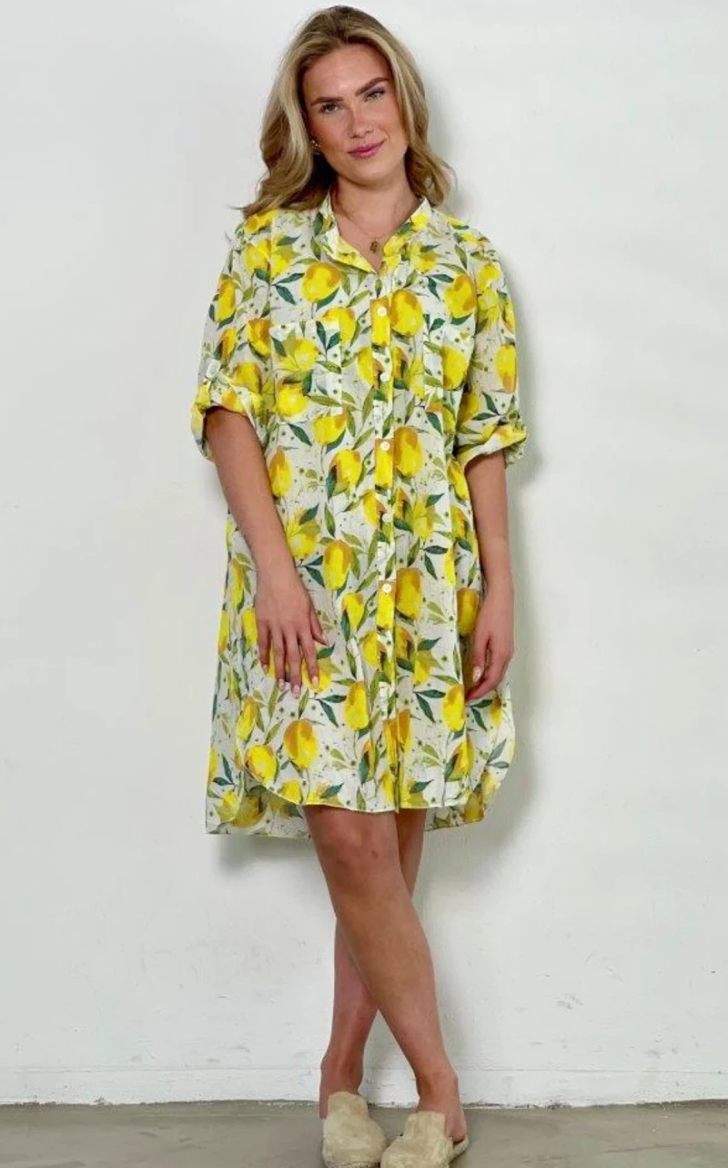 Blusenkleid-Zitrone