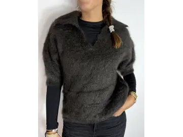 Pullover-Kid Mohair Kragen