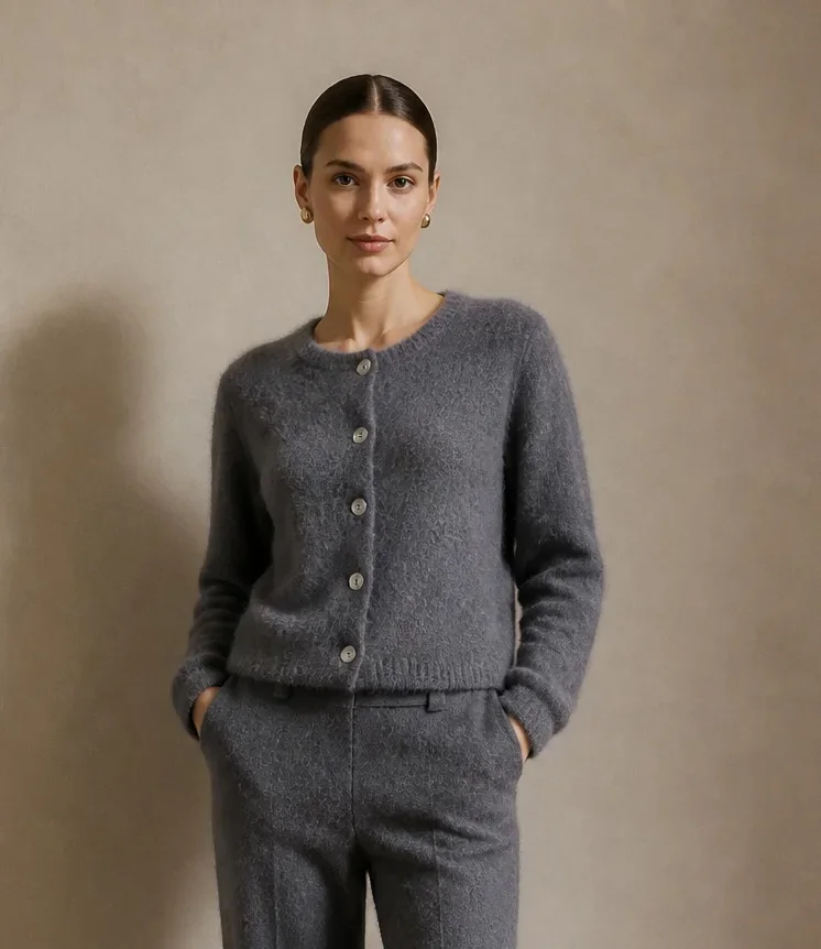 Cardigan-Kid Mohair 5-Knopf