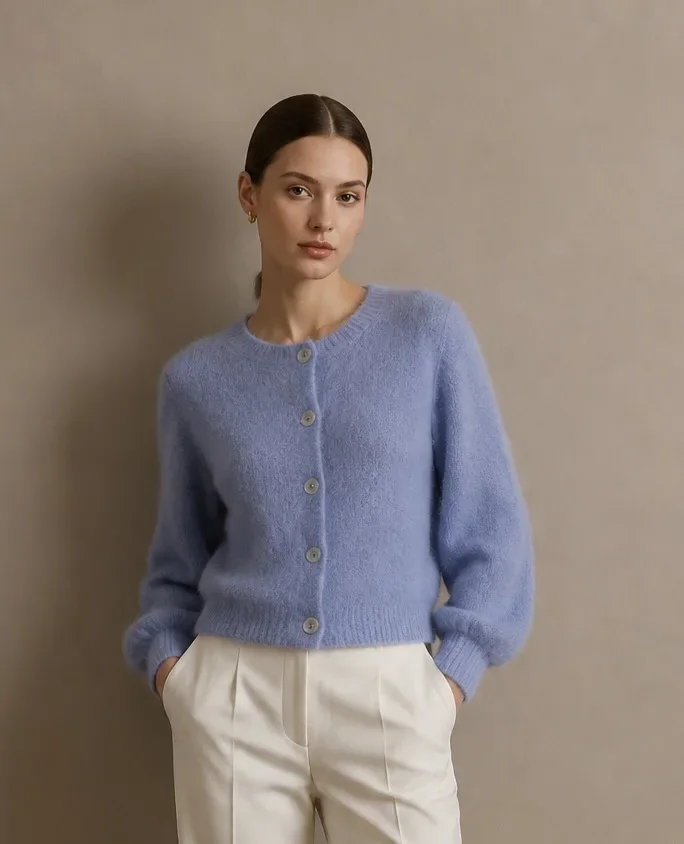Cardigan-Kid Mohair 5-Knopf