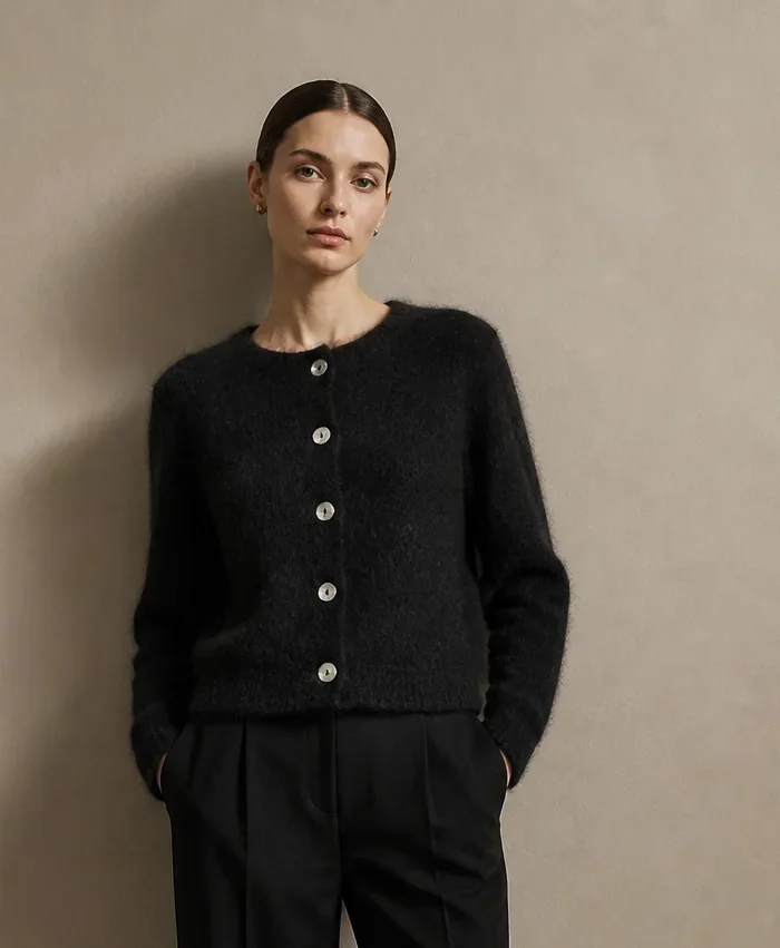 Cardigan-Kid Mohair 5-Knopf