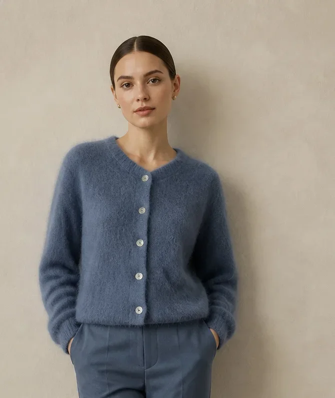 Cardigan-Kid Mohair 5-Knopf