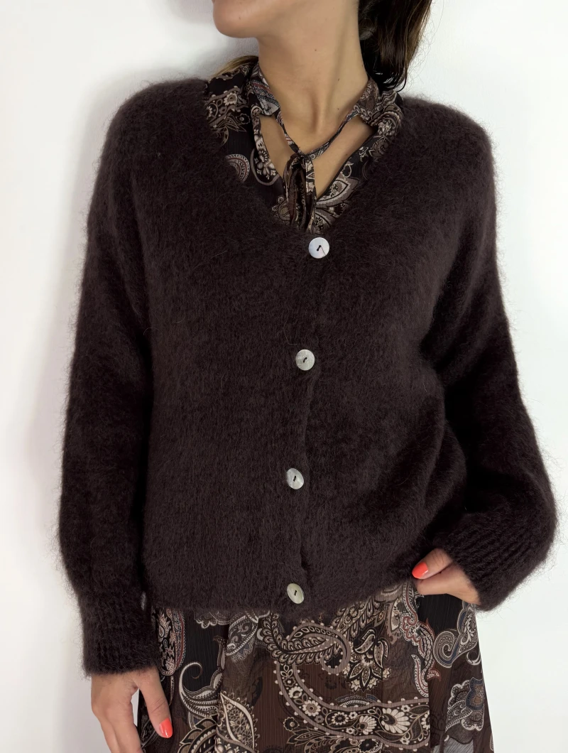 Cardigan-Kid Mohair 4-Knopf