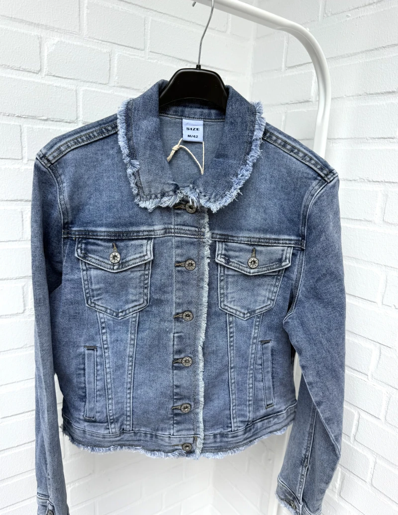 Jeansjacke-Fransen
