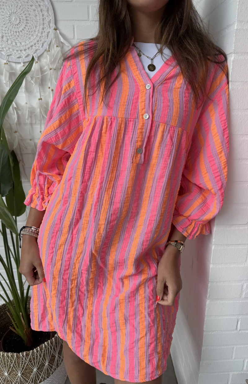 Kleid-Stripe Miusselin