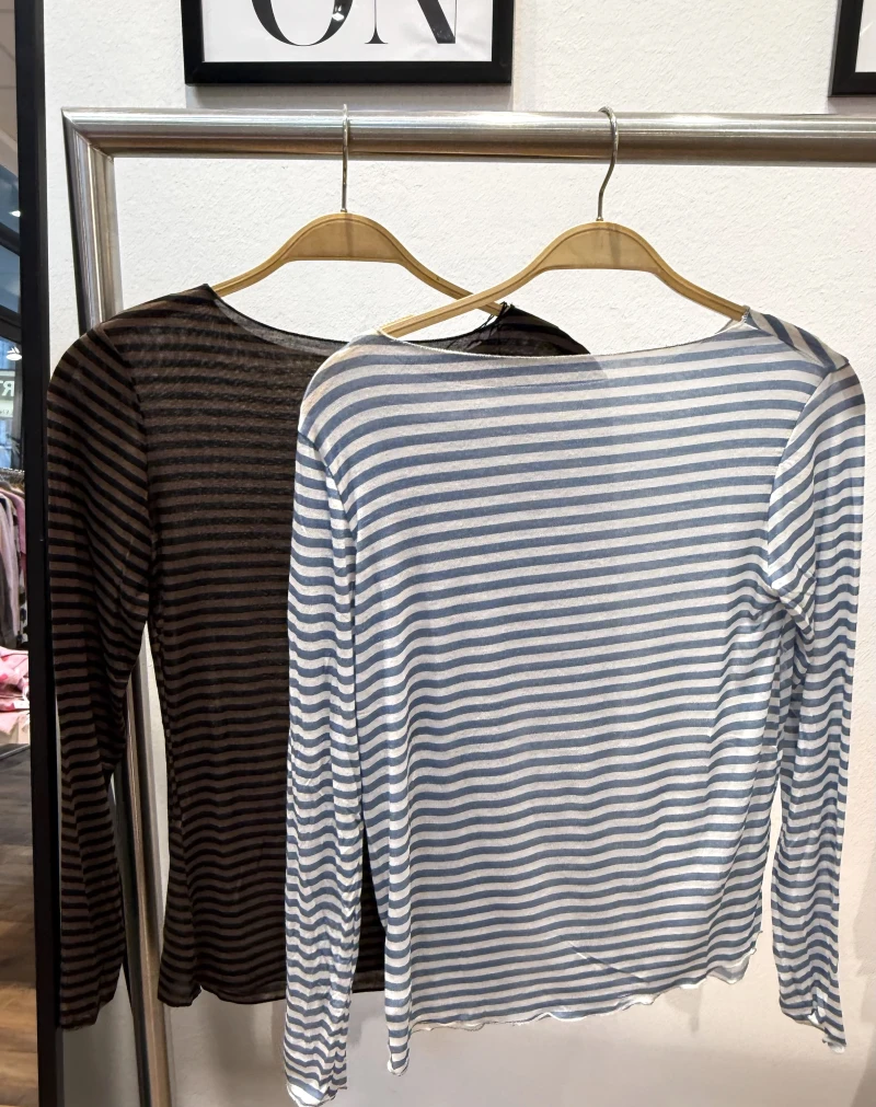 Shirt-Lace Stripe Mo